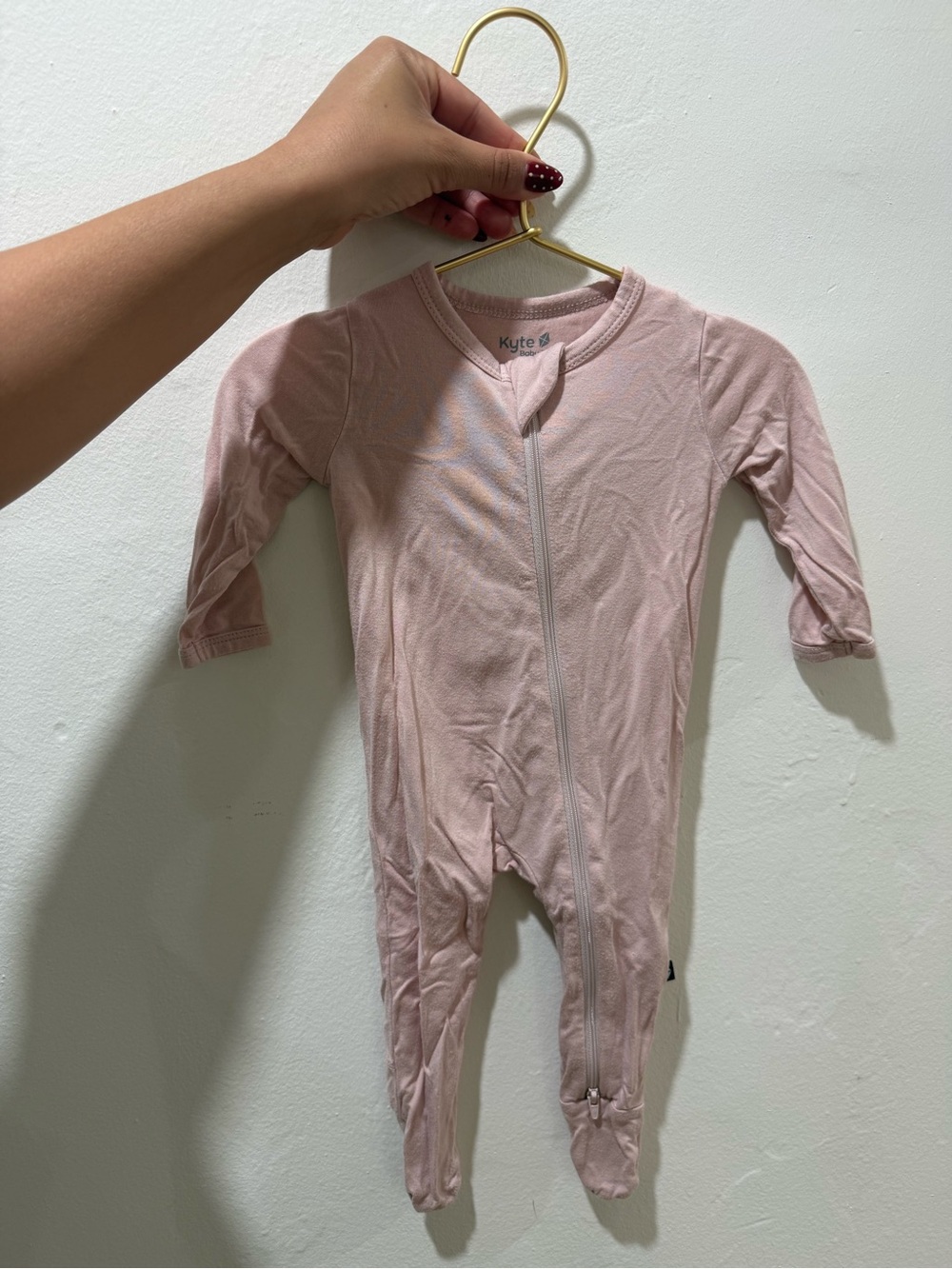 Kyte BABY Blush Pink Zip-Front Footed One-Piece